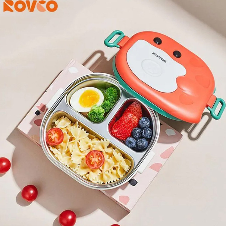 ظرف غذا کودک داخل استیل دایناسور رووکو rovco 1016