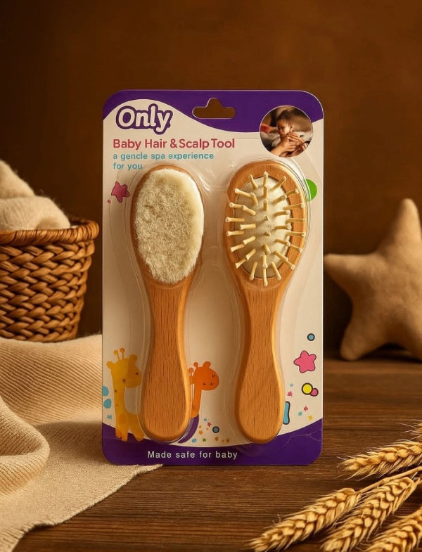 ست شانه برس چوبی نوزاد اونلی بی بی OnlyBaby دو عددی