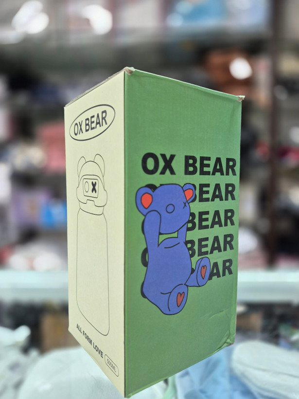 قمقمه کودک داخل استیل نی دار OX BEAR