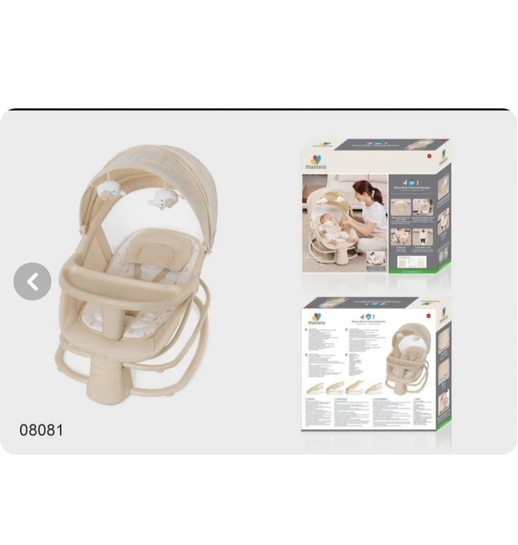 گهواره و تاب ۴ کاره برقی ماستلا رنگ کرم مدل Mastela ،Deluxe 4in1،با ضمانت اصالت کالا