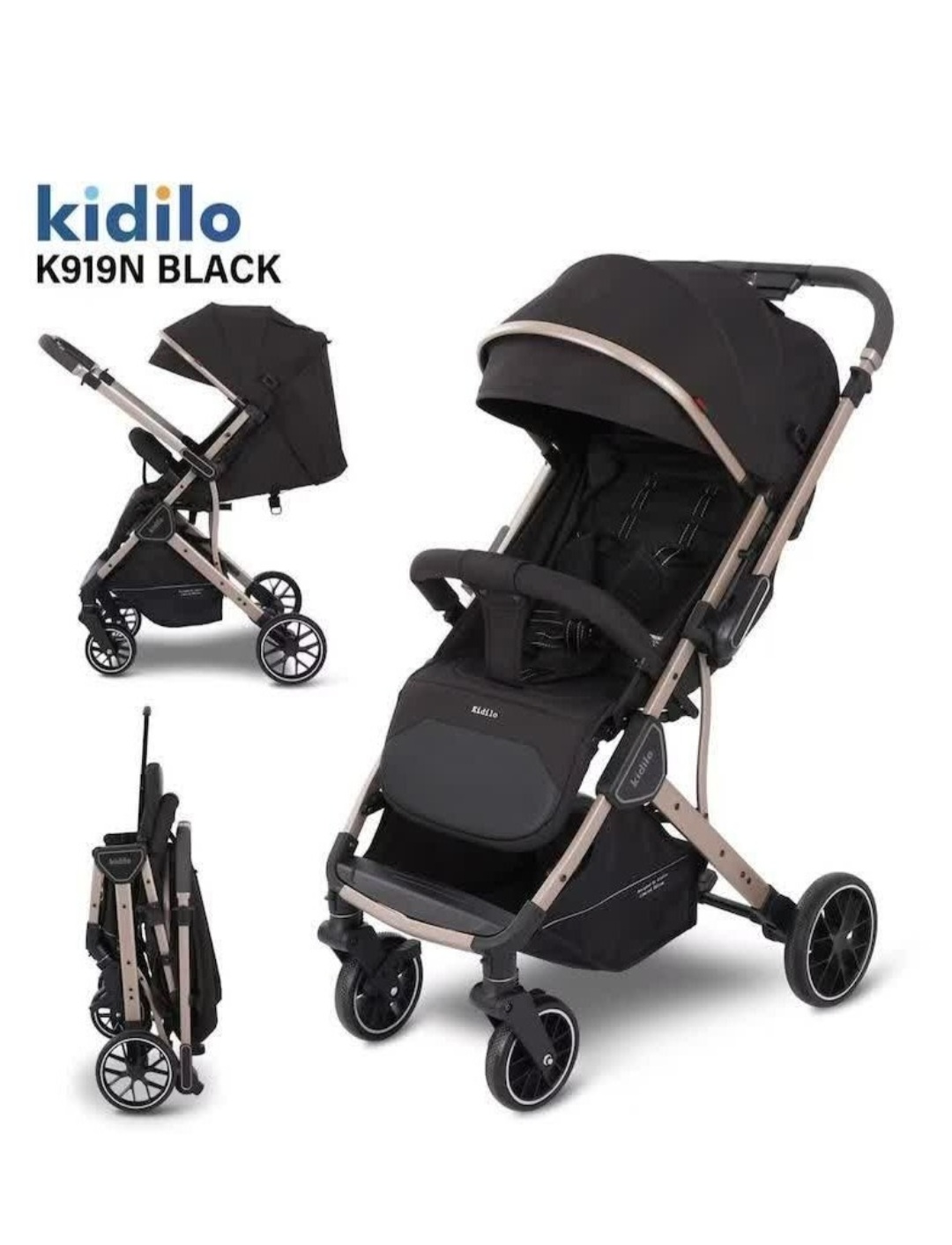کالسکه کیدیلو مشکی مدل k919N,دسته رو به مادر شو،با ضمانت اصالت کالا