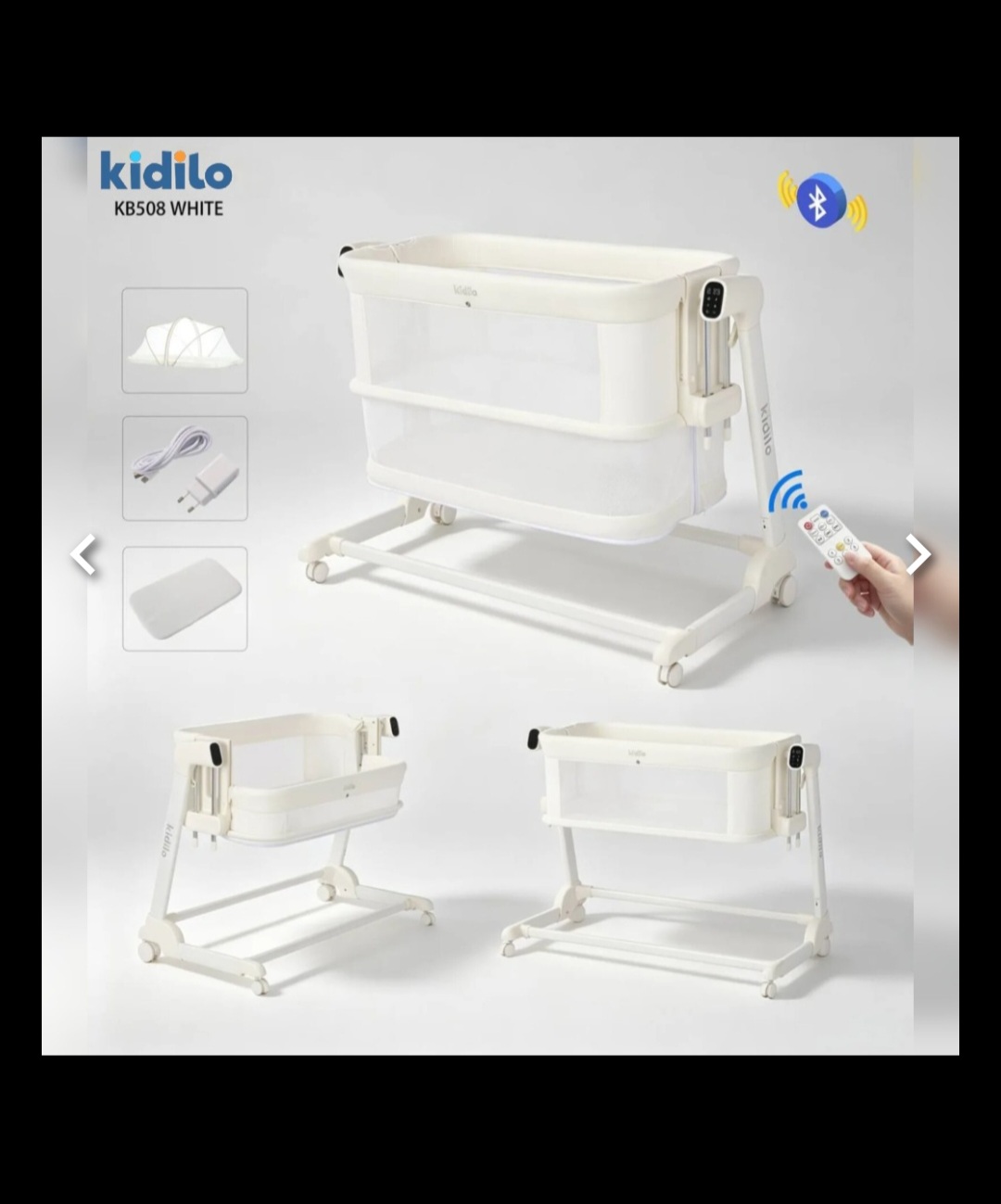 تخت و گهواره کیدیلو مدل kb508 رنگ سفید ,با ضمانت اصالت کالا